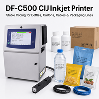 Imprimante jet d'encre électrique automatique CIJ DF-C500 pour sacs en plastique, films, métaux, papier - Machine de codage haute productivité Date/Lot