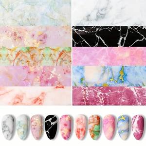 Patrón de mármol Cielo estrellado Nail Art Foil Transfer Stickers DIY Decor Nail Charm Stickers - Product Image 5
