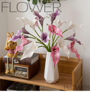 Fleur artificielle Calla Lily Rainbow <span class=keywords><strong>Sketcher</strong></span> en EVA, branche de simulation au toucher réel, tige florale élégante pour décoration de mariage et de maison, vase - Product Image 6