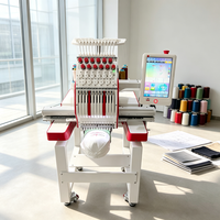 Machine à broder multi-aiguilles avancée, informatisée, à tête unique, pour vêtements et casquettes personnalisés