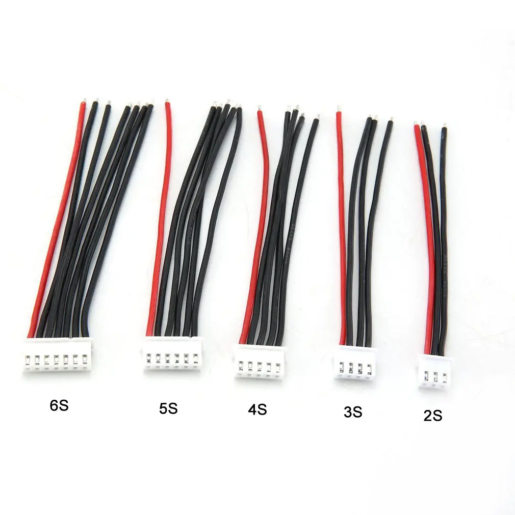 10pcs 2s 3s 4s 5s 6s 7s LiPo Battery Balance Charger Plug Cable Connector 22AWG Balancer Silicone Wire