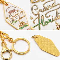 Porte-clés en métal avec logo personnalisé, style rétro vintage, étiquettes de clés de chambre d'hôtel et de motel, porte-clés en émail dur, directement de l'usine