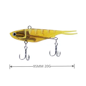 Top Right S047 9.5cm 20g Fork Tail Soft Vibe Lure Soft Swimbait Bass Fishing Lures Soft Plastics Lures With Treble Hook