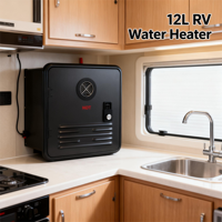 Chauffe-eau instantané portable à gaz de 12 L en plastique sans réservoir pour la douche en camping/camping-cars, voitures, extérieur et usage domestique
