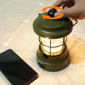 Lanterne de camping portable <span class=keywords><strong>rechargeable</strong></span> par <span class=keywords><strong>USB</strong></span>, éclairage vintage pour le camping, la tente, les voyages, étanche, jardin, rue, chemin, pelouse - Product Image 4