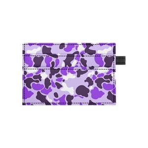 Nouveau Porte-cartes Slim Personnalisé pour Femme en Cuir PU Bleu Camouflage avec Tirette, Portefeuille Minimaliste Anti-RFID Motif Nuage Camouflage pour Femme - Product Image 4