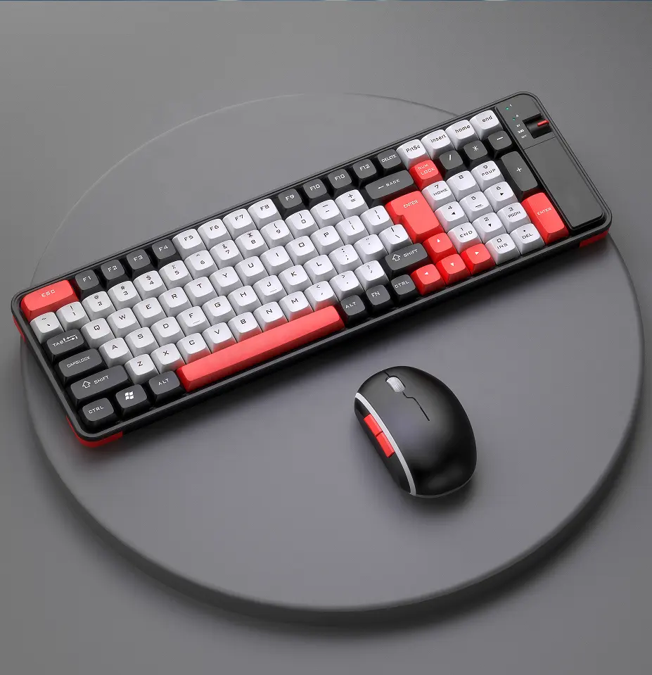 2024 DIY fashion bluetooth and wireless keyboard mouse set with a variety of stylish beautiful color keycaps combined appearance