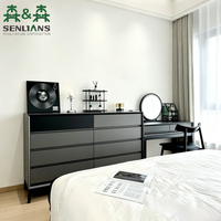 Console moderne minimaliste en bois noir avec miroir tactile LED et rangement, design avec housse amovible pour salon, bureau à domicile, appartement