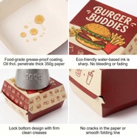 Boîte à hamburger en carton alimentaire, personnalisée et imprimée, pour restaurant de restauration rapide