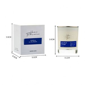 Bougie parfumée pour la maison, senteur genévrier, lavande, gardénia, cire de soja, pot en verre, élégante, aromathérapie, 200g, durée de combustion 40-60 heures - Product Image 3