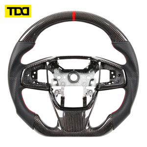 Volant en fibre de carbone véritable TDD compatible avec Honda Civic Fk8 Fk7 Type R toutes années, personnalisable - Product Image 2