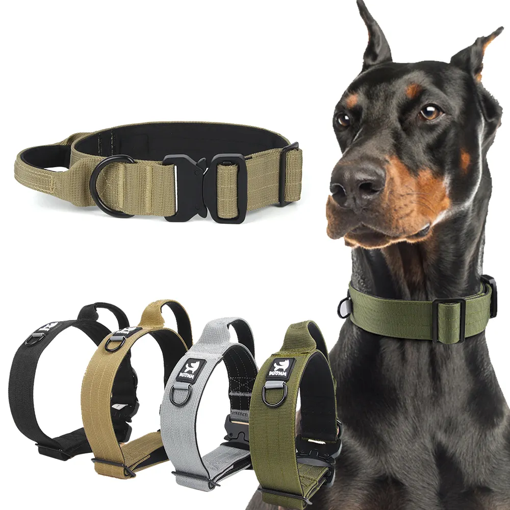 2024 Popular Luxury Designer Custom Dog Collar Metal Buckle Hardware Personalized tactical Pet Dog Collar Manufacturer