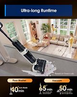 Aspirateur Tineco Floor ONE Switch, aspirateur sec et humide, tuyau long anti-emmêlement à plat à 180°, autonomie de 65 minutes, nettoyage à double bord, pour toute la maison