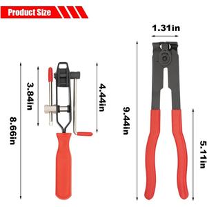 Jeu <span class=keywords><strong>de</strong></span> 2 pinces pour colliers <span class=keywords><strong>de</strong></span> serrage <span class=keywords><strong>de</strong></span> soufflet <span class=keywords><strong>de</strong></span> cardan, kit d'outils universels <span class=keywords><strong>de</strong></span> serrage à oreilles avec coupe-câbles pour essieux automobiles et flexibles d'aspiration - Product Image 2