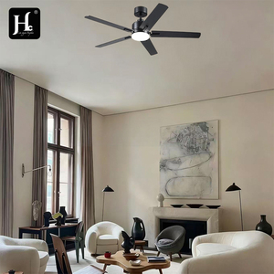 Ventilateur de plafond industriel encastré noir de haute qualité à 5 pales avec ventilateur intégré - Product Image 6