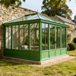 Kit de serre en fer et en verre de qualité supérieure pour projets de jardinage en DIY, complet avec panneaux de cadre et matériel d'installation - Product Image 1