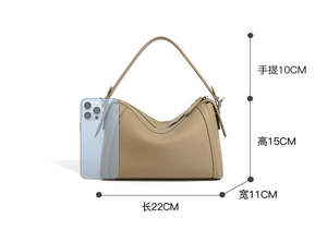 กระเป๋าถือผู้หญิงหนังวัวแท้แฟชั่นใหม่ ดีไซน์เก๋ สะพายไหล่เฉียง มีซิป  แบรนด์สั่งทำพิเศษ - Product Image 4