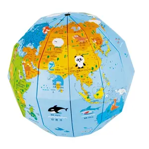 아이 교육 장난감, 종이 접기 지구 세계 지구본 지도 놀이 퍼즐 게임