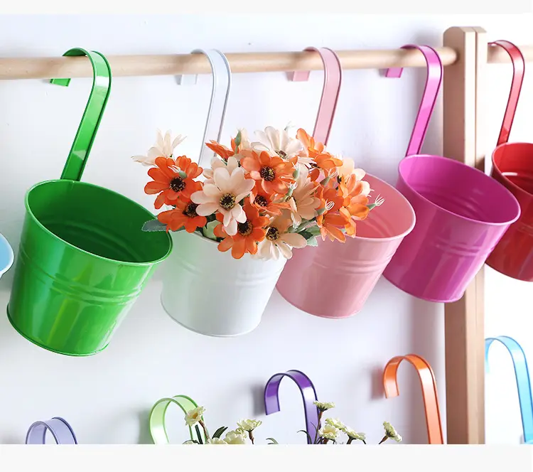 Cute Flower Pots Hanging Balcony Outdoor Fence Flower Garden Pots & Planters For Home Decoration