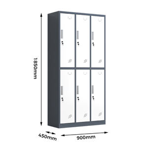 เหล็กทำงานออฟฟิศห้องเปลี่ยนเสื้อผ้าสำหรับไปโรงเรียนตู้เสื้อผ้ากุญแจล็อคตู้ยิมตู้เหล็กหกประตูล็อกเกอร์โลหะ - Product Image 3