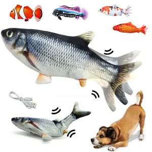 Tureda卸売猫犬のおもちゃインタラクティブ電子フロッピー魚猫のおもちゃ歯ブラシ噛むトレーニング面白いゲーム魚ペット猫のおもちゃ