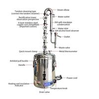 Alambic à alcool 15-98L à chauffage électrique, colonne de reflux 4 couches à cœur en cuivre 110V-380V pour brassage domestique