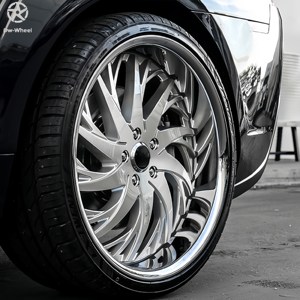 Jantes forgées monobloc DW 24 26 pouces 5x120 en aluminium poli à déport profond pour Chevrolet Camaro - Product Image 4