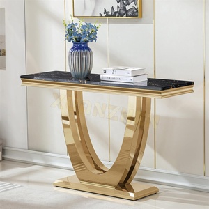 Muebles de sala de estar Xuanzhen, <span class=keywords><strong>mesa</strong></span> de entrada dorada, <span class=keywords><strong>consola</strong></span> de <span class=keywords><strong>mesa</strong></span> de pasillo, mesas de <span class=keywords><strong>consola</strong></span> de mármol de lujo nórdicas modernas - Product Image 3