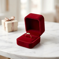 Samt-Schmuckbox Geschenkverpackung für Ring, Ohrringe, Halskette, Armband, Anhänger mit Individuellem Logo Großhandel