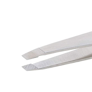 Pince à épiler pour sourcils en acier inoxydable à marque privée, pointe inclinée avec poignée antidérapante, logo personnalisé professionnel OEM - Product Image 5