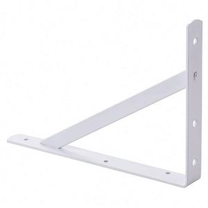 Support mural triangulaire en fer renforcé pour étagère flottante simple face, blanc, capacité 75 lbs, revêtement poudré - Product Image 4