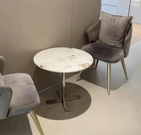 2025 nouveaux modèles Table basse ronde pour salon Table à thé en métal et pierre Durable meubles de maison