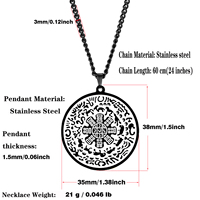 HLSS513 Vomissements Trésor Rat Neuf Palais Huit Trigrammes Bonne Chance Richesse Fortune Six mots Mantra En Acier Inoxydable Charme Collier