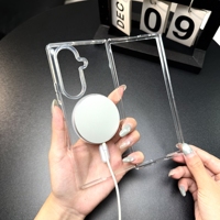Coque de téléphone pliable transparente en gros pour Samsung Z Fold 7 6 5 4 3, anti-jaunissement, antichoc, protection arrière transparente