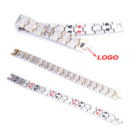 Pulsera de Acero Inoxidable 316L de Venta Caliente, Ancha, para Alivio del Dolor, con Iones Negativos, Anti-Radiación, con Elemento Magnético de 3 Filas