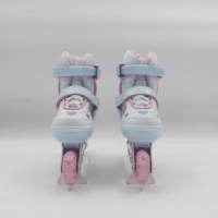 Patins à roulettes ajustables pour enfants, coque en PE, doublure en maille de velours, châssis en aluminium, roues clignotantes en PU, roulements ABEC-7, durables