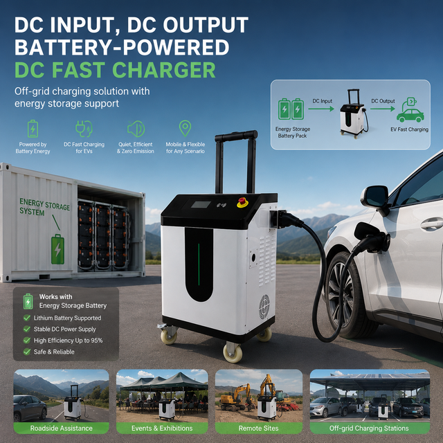 New Mobile DC Input/Output EV Charger | Battery Energy Storage DC Fast Charger | Off-Grid Commercial EV Charging Solution |