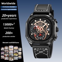 Reloj de Pulsera de Cuarzo SKMEI 9313 para Hombre con Costuras en Color de Contraste, Resistente al Agua 30M, Opción de Regalo para Cumpleaños o Días Festivos
