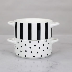 Cuencos de porcelana redondos para sopa, conjunto de cuencos de 30 onzas con asas para cebolla francesa, sopa, Chile, ternera, juego de cuencos de cerámica para sopa - Product Image 1