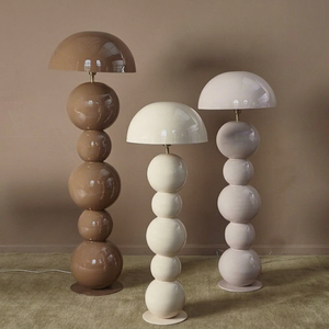 Glossy Stacked Sphere Mushroom Lamps color-matched high-gloss dome shade luxurious ambient lighting to contemporary living space - Product Image 1