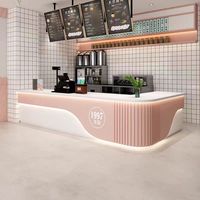 Comptoir de bar moderne haut de gamme en bois, style industriel, écologique, multifonctionnel et personnalisable pour cafés et restaurants