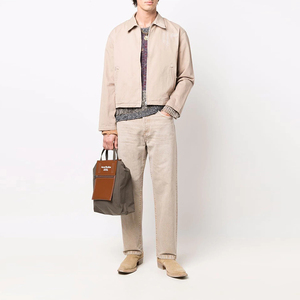 <span class=keywords><strong>Giacca</strong></span> da Lavoro Classica <span class=keywords><strong>Beige</strong></span> in Twill di Cotone con Tasche e Chiusura a Zip, Nuovo Design Personalizzato di Tendenza - Product Image 4