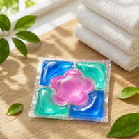 Megawash Capsules de lessive écologiques jetables 5-en-1 en gel, 50%-80% d'ingrédients actifs, parfum floral, pratiques pour les vêtements