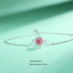 Bracelet en argent sterling 925 pour femme, moissanite rose, design moderne, bijoux fins pour femme, meilleur cadeau pour la fête, en stock - Product Image 3