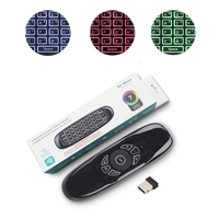 En stock C120 souris à air rétro-éclairé 2.4G sans fil rechargeable 7 couleurs mini clavier télécommande universelle pour Android TV BOX