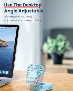 Mini Ventilador Plegable de Mano Recargable por USB con Tres Velocidades y Espejo de Maquillaje - Product Image 4