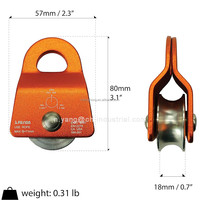 Poulie de sauvetage pour micro-escalade mobile Ekat Poulie pivotante latérale en alliage d'aluminium Poulie pour chariot de tyroliennes d'arrière-cour