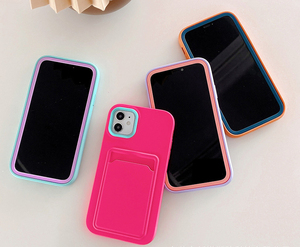 Funda con ranura para tarjeta para <span class=keywords><strong>iPhone</strong></span> 13 pro max, carcasa de teléfono móvil de alta calidad a prueba de golpes de TPU PC de silicona con recubrimiento de goma - Product Image 1