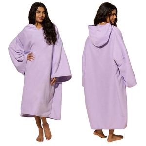 Peignoir à capuche en microfibre pour adulte, poncho absorbant à séchage rapide, idéal pour la plage - Product Image 2