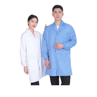 Blouses médicales unisexes en gros pour hommes et femmes, uniformes de laboratoire et d'hôpital en mélange de coton sergé, avec impression par transfert thermique
